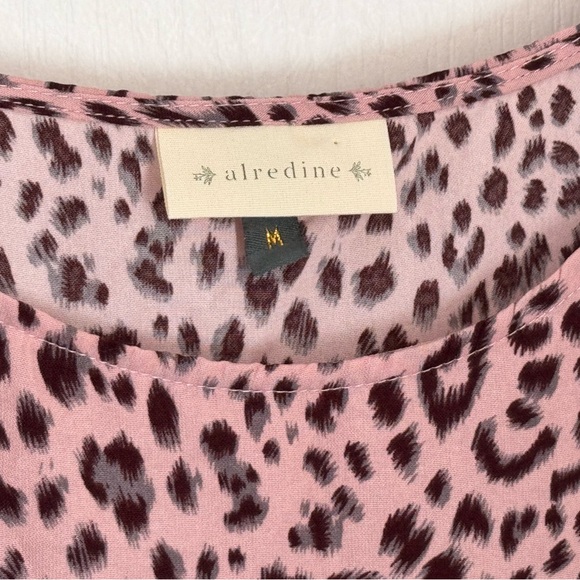 ALREDINE TIERED DRESS. BOHO BABYDOLL LOOSE DRESS. PINK/BROWN ANIMAL PRINT - Picture 4 of 12